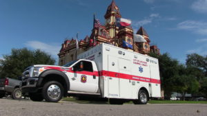 Caldwell County EMS in front of city hall
